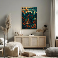 Philadelphia Liberty Bell Abstract Geometric Art Poster
