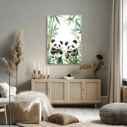 Enchanting Pandas in Bamboo Animal Poster