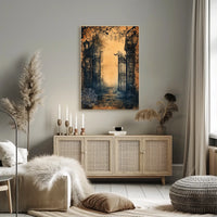 Dark Gothic Mansion Gate Horror Vintage Scene Artistic Poster