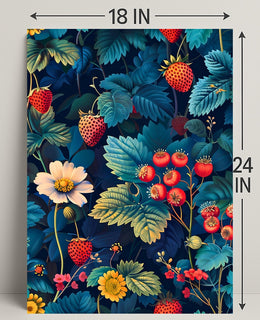 Botanical Strawberry Art Print: Abstract or Artistic Poster