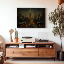New York City Skyline at Night Poster