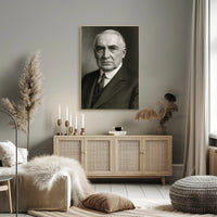 Formal Black and White Portrait: Historical or Presidential Poster