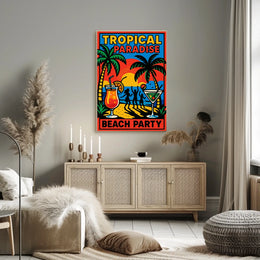 Tropical Paradise Beach Party Poster