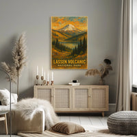 Lassen Volcanic National Park Travel Vintage Poster