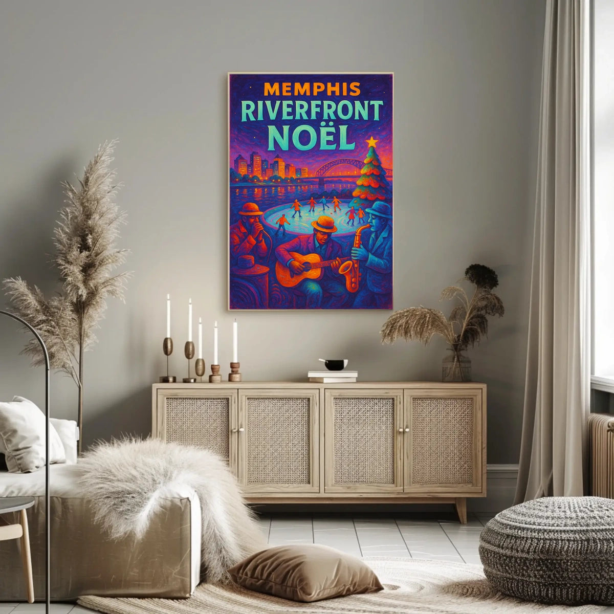 Memphis Riverfront Noël Poster