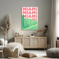 Miami Beachline with Vibrant Architecture Travel Poster PosterGoat
