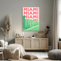 Miami Beachline with Vibrant Architecture Travel Poster PosterGoat