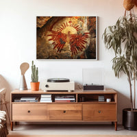 Abstract Eagle on Textured Rustic Wall Art