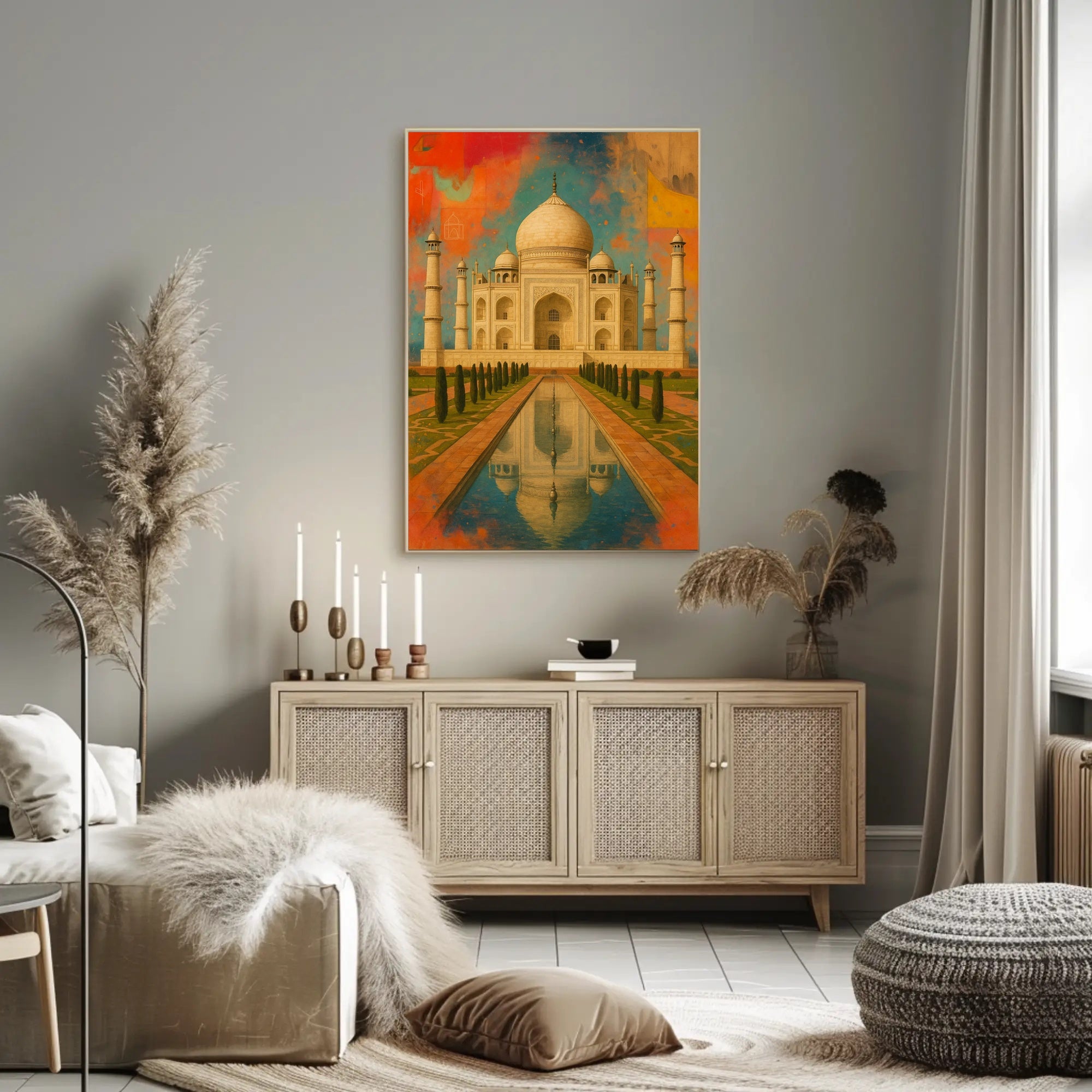 Taj Mahal Vibrant Art Print Cultural or Heritage Poster