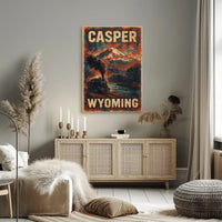 Casper Wyoming Vintage Travel Wanderlust Poster