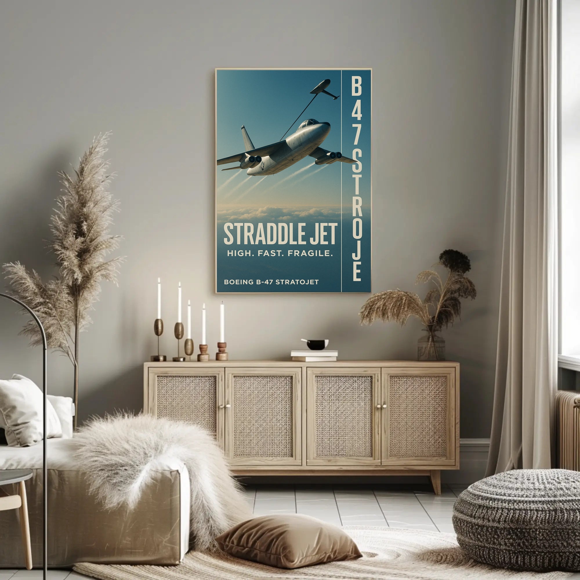 B-47 Stratojet Flying Military Art Print - Poster