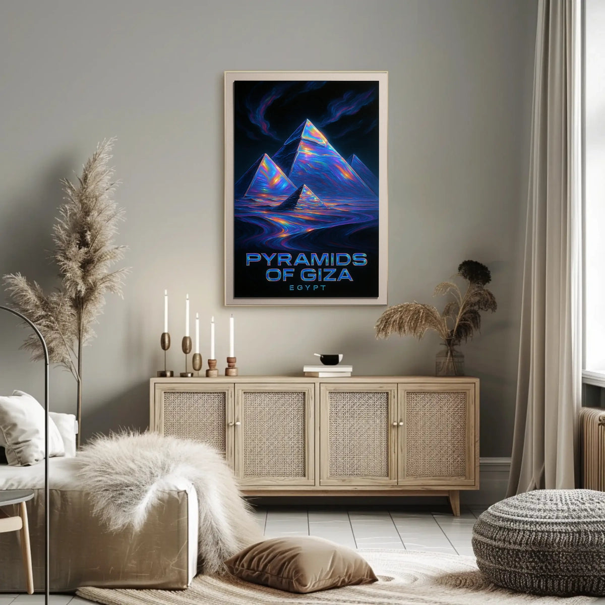 Mystical Pyramids Giza Futuristic SciFi Dreamers Poster