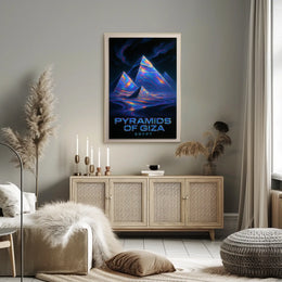 Mystical Pyramids Giza Futuristic SciFi Dreamers Poster