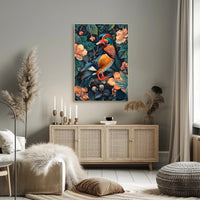 Vibrant Mandarin Duck William Morris Art Poster