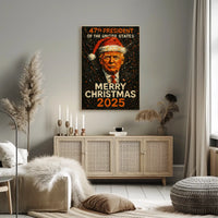 Merry Christmas Presidential Future Santa Artistic Poster