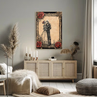 Elegant Skeletal Couple Victorian Gothic Artistic Poster