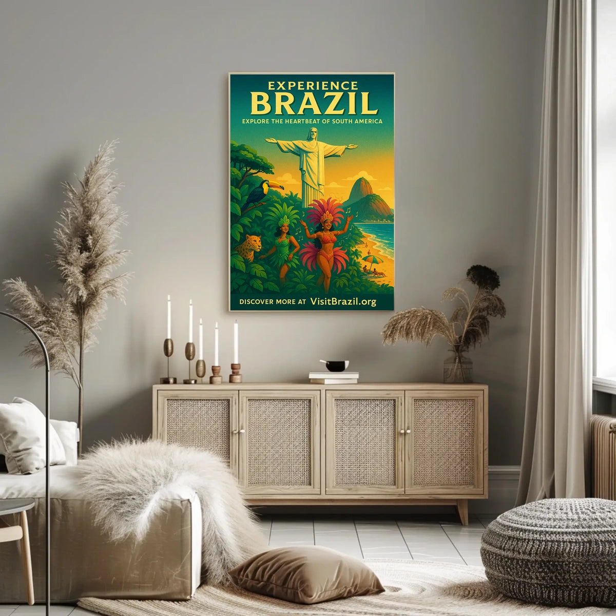 Brazil Culture and Nature Vibrant Dancers Wildlife Poster