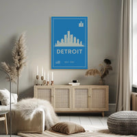 Detroit Skyline Poster PosterGoat