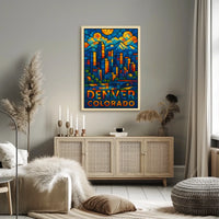 Denver, Colorado Vibrant Cityscape Poster