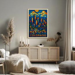 Denver, Colorado Vibrant Cityscape Poster