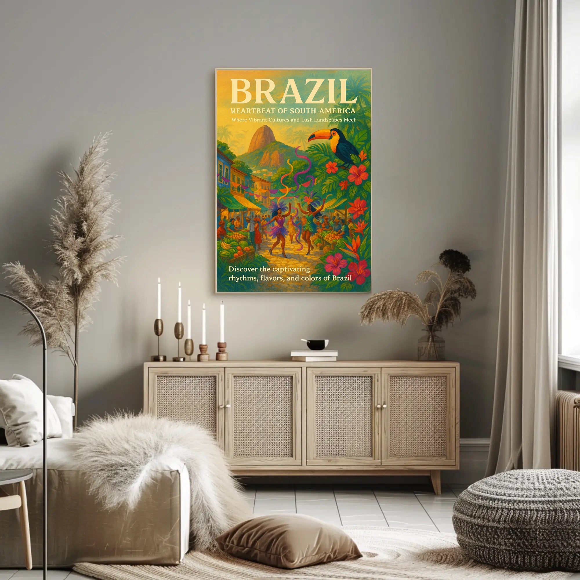 Brazil Heartbeat of South America Poster Art Print PosterGoat