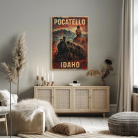 Pocatello Idaho Locomotive Vintage Cultural Heritage Steampunk Collector Railroad Historical Poster