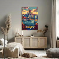 Hungarian Parliament Vintage Travel Poster