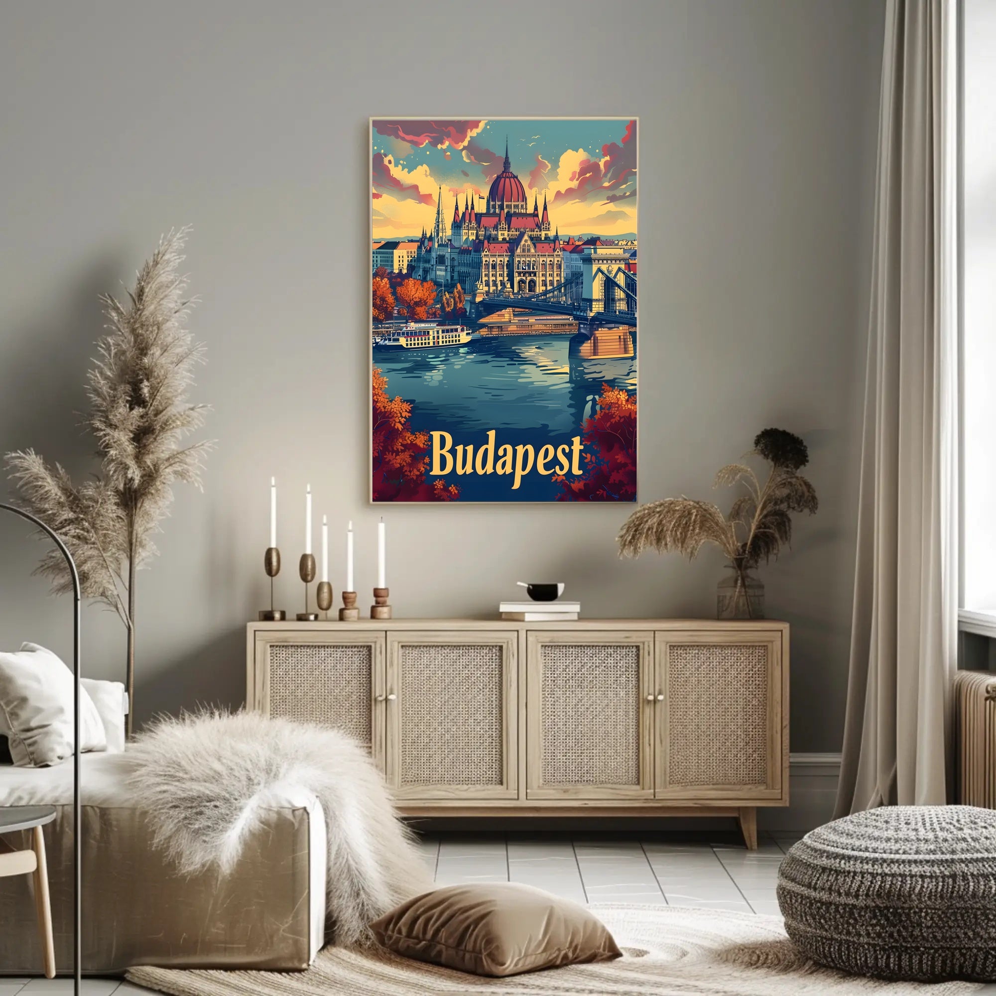 Hungarian Parliament Vintage Travel Poster
