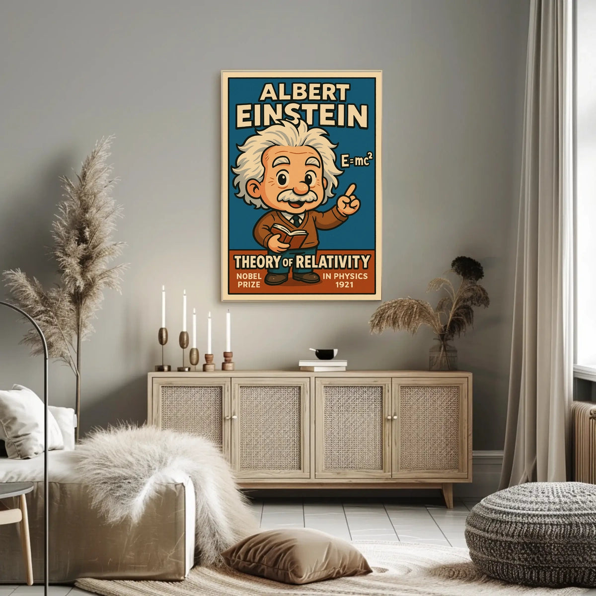 Einstein Relativity Science Heritage Inspiring Educational Wall Art Vintage Timeless Genius Physics Poster