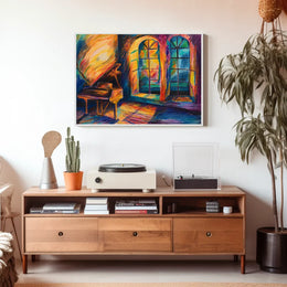 Grand Piano in Dreamlike Abstract Artwork Poster