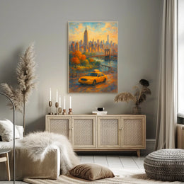 New York City Autumn Impressionism Poster Abstract Wall Art