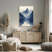 Tranquil Journey Through Misty Mountains Art Print Poster PosterGoat