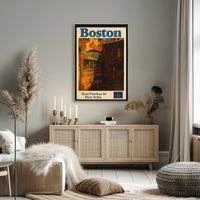 Boston Heritage Poster Vintage Travel Wall Art