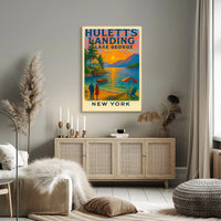 Huletts Landing Sunset Vintage Travel Poster