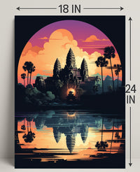 Sunset Over Angkor Wat Poster