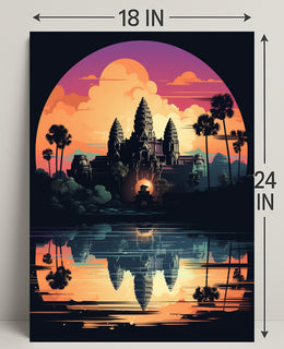 Sunset Over Angkor Wat Poster