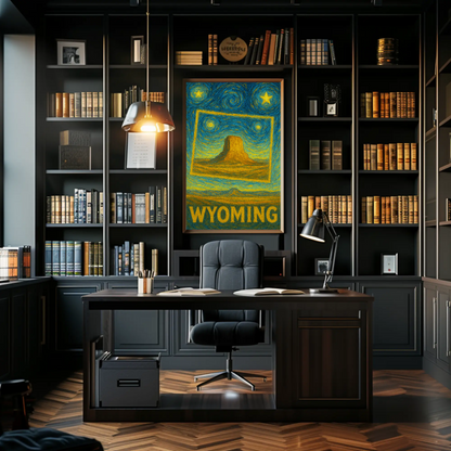 Wyoming Starry Night Poster