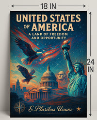 United States of America Land of Freedom and Opportunity Poster PosterGoat