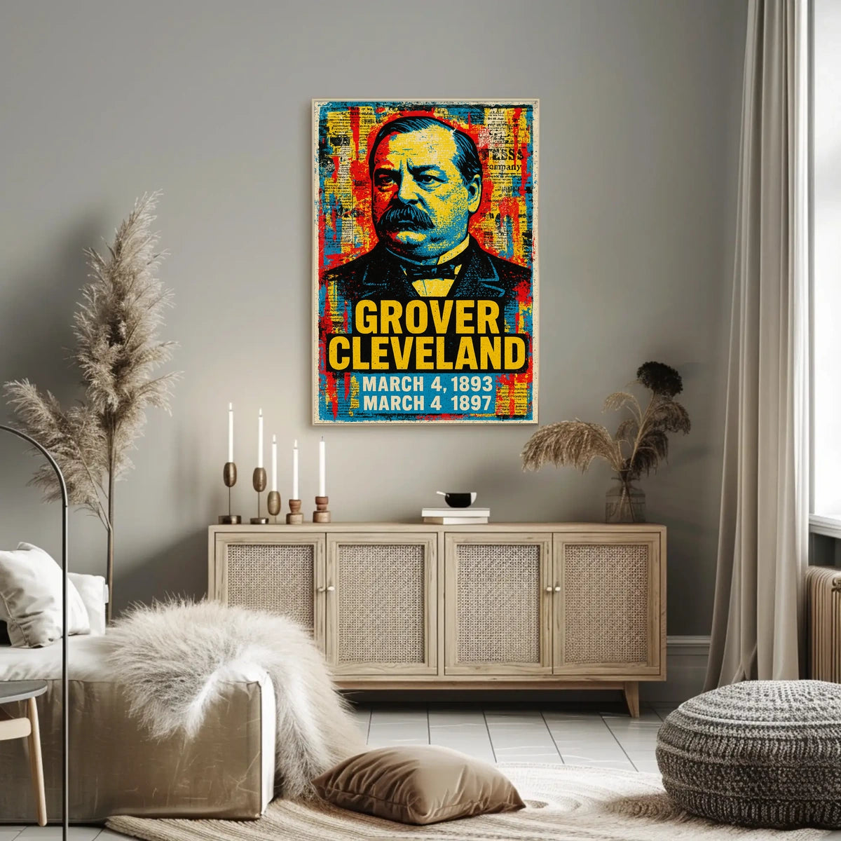 Grover Cleveland 24th President of the United States Street Art Mashup Poster