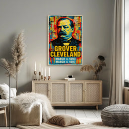 Grover Cleveland 24th President of the United States Street Art Mashup Poster