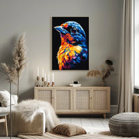 Vibrant Modern Bird Art Poster for Nature Lovers