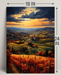 Golden Vineyard At Sunset Poster