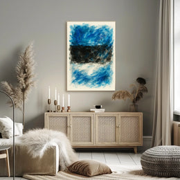 Abstract Blue And Black Composition Poster
