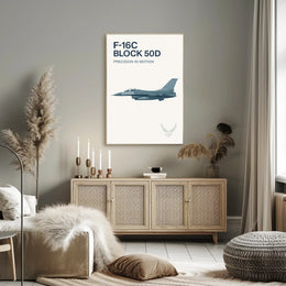 F-16C Precision Motion US Military Aviation Poster PosterGoat