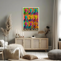 Pope Leo in Pop Art Style: Vibrant Religious Icon Poster