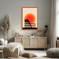 Modern Coliseum Silhouette Poster PosterGoat