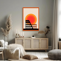 Modern Coliseum Silhouette Poster PosterGoat