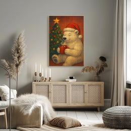 Cozy Christmas Bear Poster