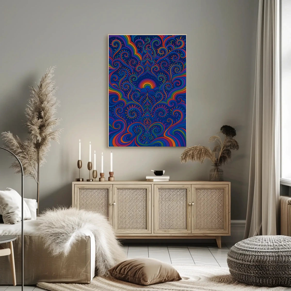 Psychedelic Swirling Patterns Retro Abstract Artistic Poster
