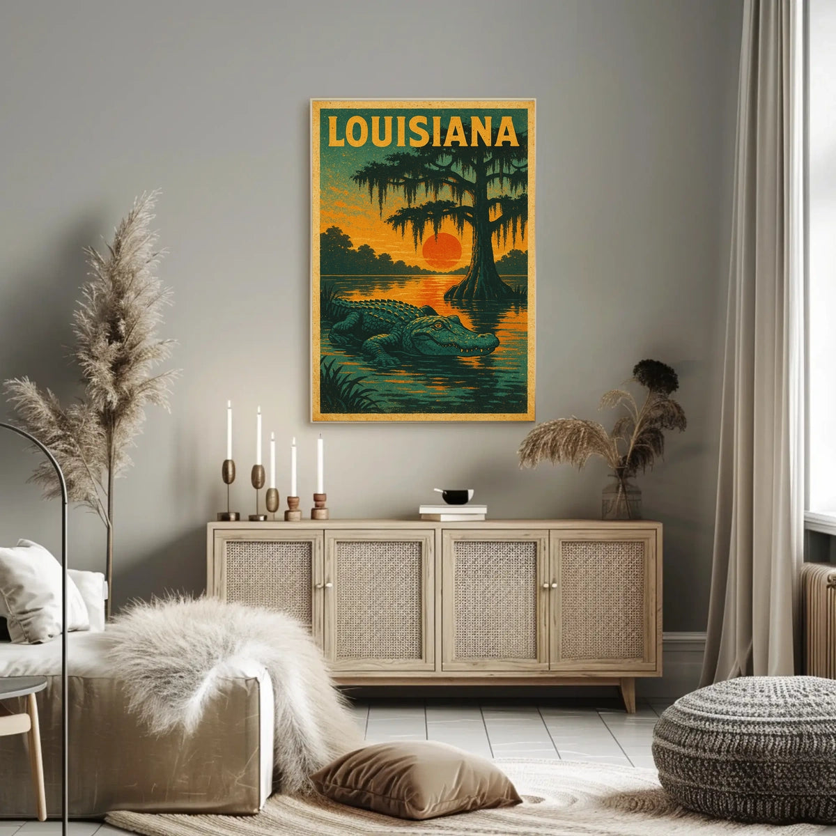 Louisiana Bayou Sunset Poster